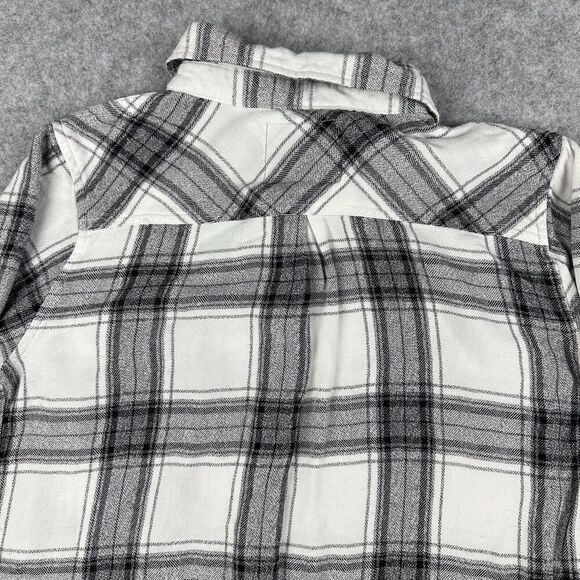 Rails Flannel Shirt Womens Small Black White Plaid Button Front Pocket Soft LS* - Picture 7 of 14